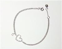 Vicenza - Piazzetta Palladio 2 - Bracciale Crivelli Donna Cuore in Oro bianco Diamante 0.18 Ct 234-3596-BR - 234-3596-BR